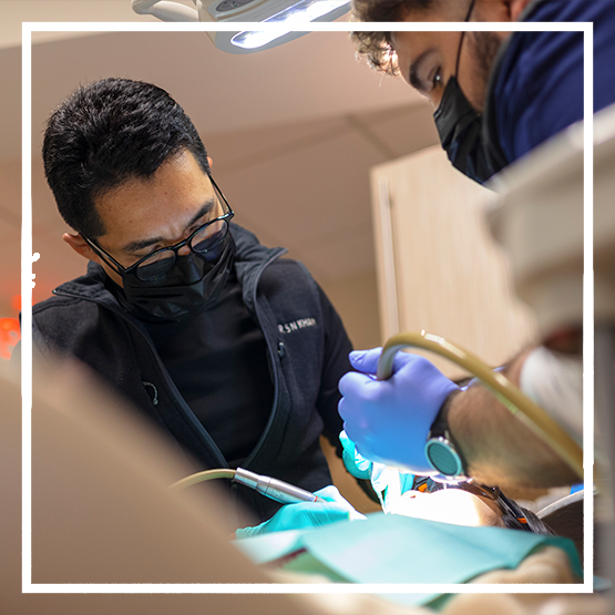 Illustration of a dental laser treating gum disease